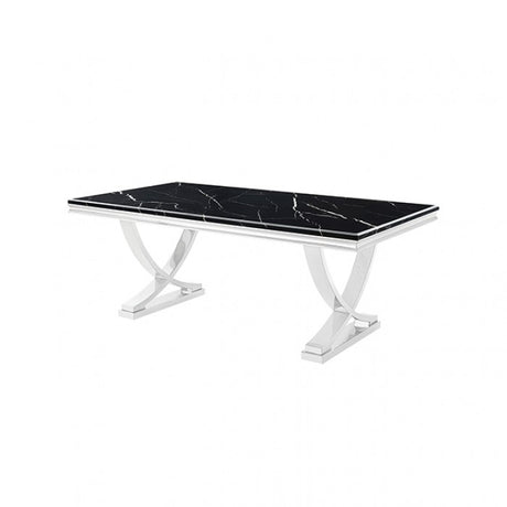 Wadenstil Black/Chrome Dining Table by Furniture of America at Eve Furniture