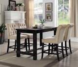 Sania Rustic Black Gray 5-Piece Counter Height Table Set