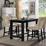 Sania Rustic Black Gray 5-Piece Counter Height Table Set