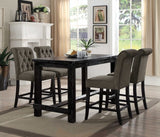 Sania Rustic Black Gray 5-Piece Counter Height Table Set
