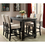 Sania Rustic Antique Black 4-Piece Counter Height Set w/ Bench