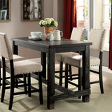 Sania Rustic Antique Black 4-Piece Counter Height Set w/ Bench
