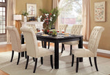 Sania Rustic/Antique Black/Beige 7-Piece Dining Room Set
