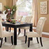 Sania Rustic/Antique Black/Beige 7-Piece Dining Room Set