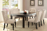 Sania Rustic/Antique Black/Beige 6-Piece Dining Table Set w/ Bench