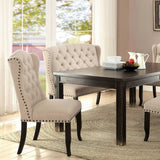 Sania Rustic/Antique Black/Beige 6-Piece Dining Table Set w/ Bench