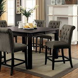 Sania Rustic Antique Black 7-Piece Counter Height Table Set