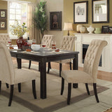Sania Rustic/Antique Black/Beige 7-Piece Dining Room Set