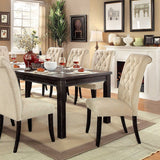 Sania Rustic/Antique Black/Beige 9-Piece Dining Room Set