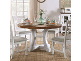 Auletta Distressed White/Distressed Dark Oak Round Table by Furniture of America at Eve Furniture