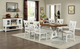 Auletta Rustic/Distressed White, Distressed Dark Oak 7-Piece Dining Room Set