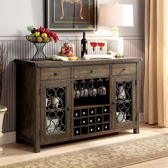 Paulina Rustic Walnut Server