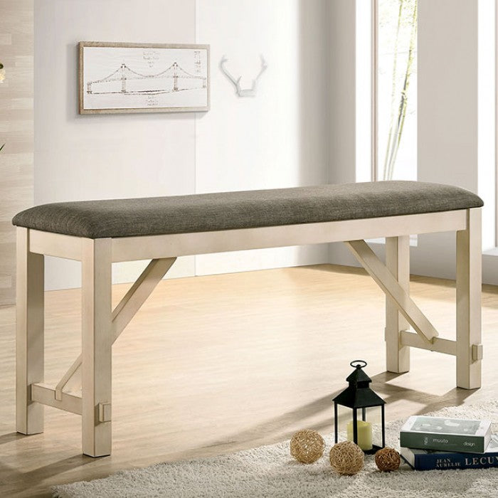 Jamestown Ivory/Gray Counter Height Bench