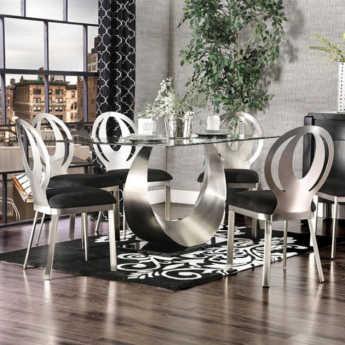 Orla Silver/Black 7-Piece Dining Room Set