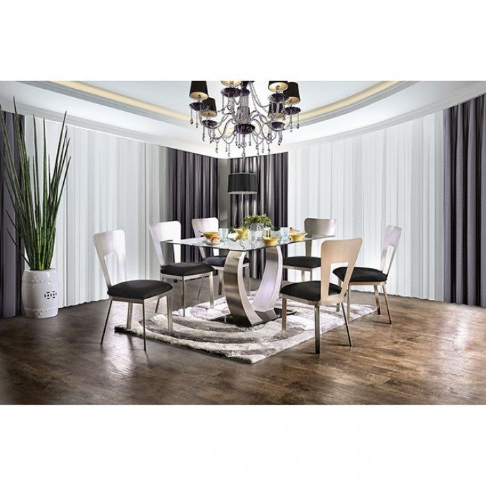 Nova Silver/Black 7-Piece Dining Room Set
