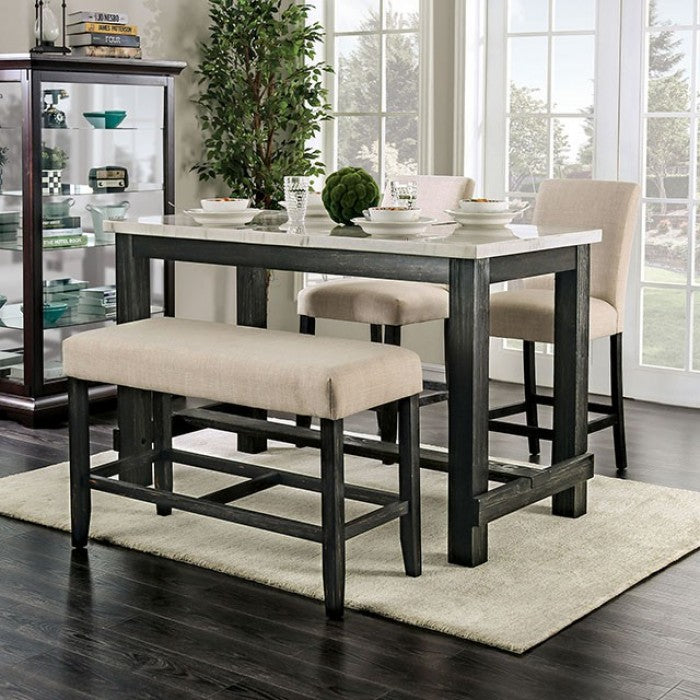 Brule White/Antique Black Counter Height Table