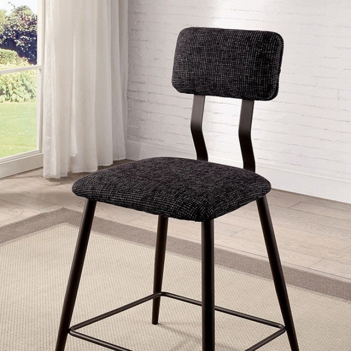 Dicarda Black/Distressed Dark Oak Counter Height Chair Set of 2
