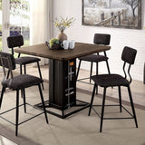 Dicarda Distressed Walnut/Sand Black Counter Height Table