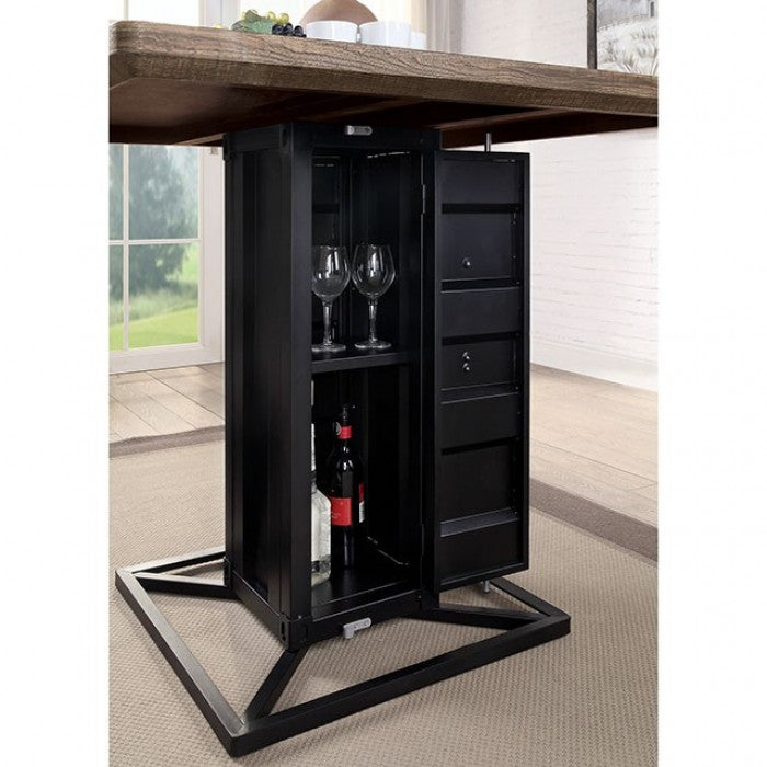 Dicarda Distressed Walnut/Sand Black Counter Height Table