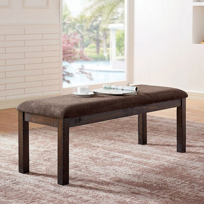 Burton Walnut/Ash Brown Bench by Furniture of America at Eve Furniture