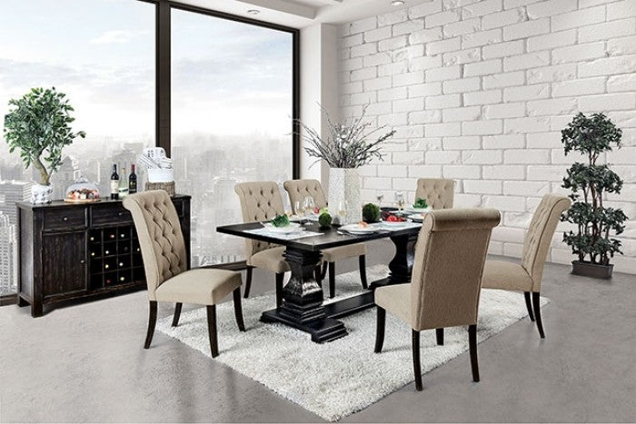 Nerissa Rustic/Black 7-Piece Dining Room Set