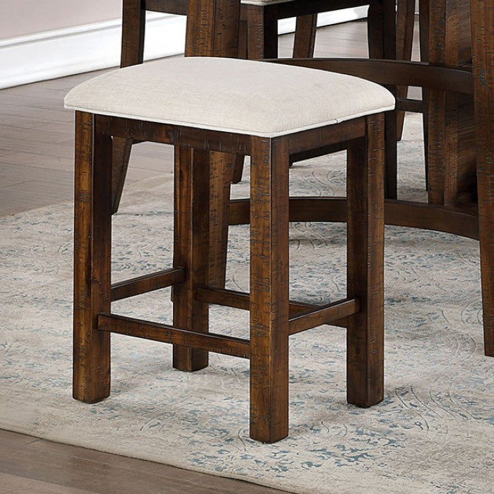 Fredonia Rustic Oak/Beige Counter Height Stool Set of 2
