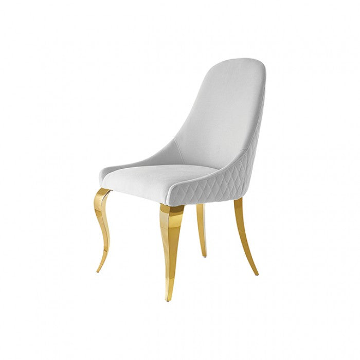 Neuveville Gold/White Upholstered Side Chair Set of 2