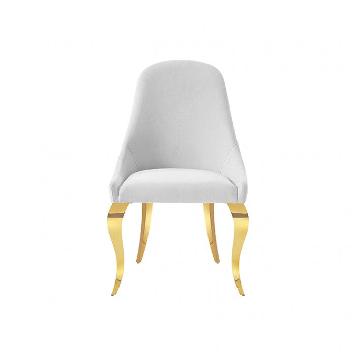 Neuveville Gold/White Upholstered Side Chair Set of 2