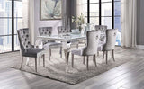 Neuveville White/Chrome/Gray 7-Piece Dining Room Set