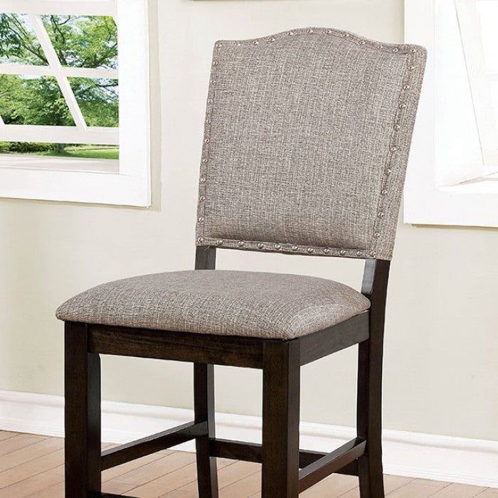 Teagan Dark Walnut/Gray Counter Height Chair Set of 2