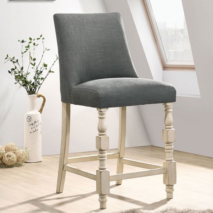 Plymouth Ivory/Dark Gray Counter Height Chair Set of 2