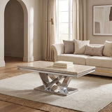 Villarsglane Chrome/Beige Coffee Table
