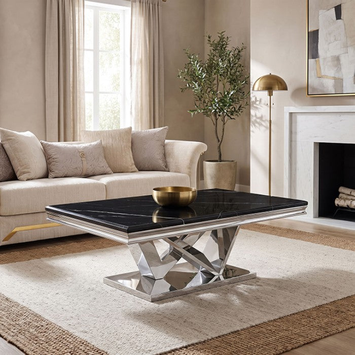 Villarsglane Chrome/Black Coffee Table