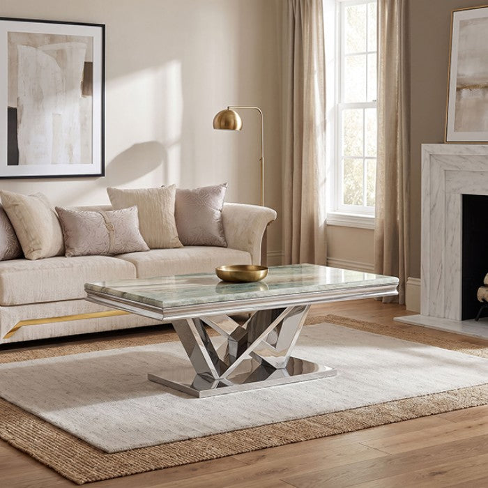 Villarsglane Chrome/Gray Coffee Table