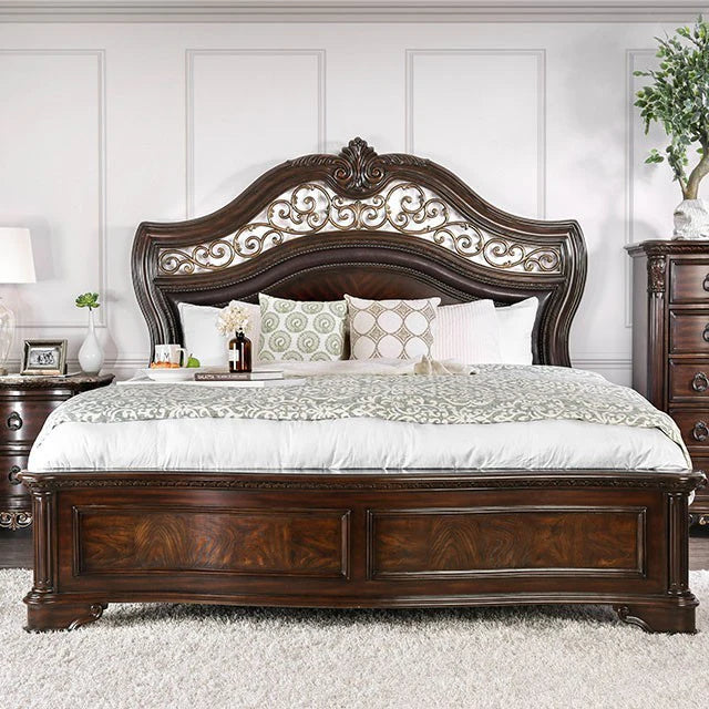 Menodora Brown Cherry King Bed by Furniture of America at Eve Furniture