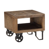 Coalburn Reclaimed Wood Square Side Table in Russett Brown by Modus Furniture at Eve Furniture