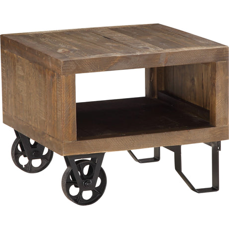 Coalburn Reclaimed Wood Square Side Table in Russett Brown by Modus Furniture at Eve Furniture