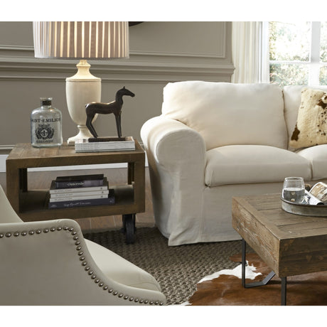 Coalburn Reclaimed Wood Square Side Table in Russett Brown by Modus Furniture at Eve Furniture