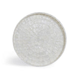 Coast Pearl White Seashell Round Side Table by TOV Furniture at Eve Furniture