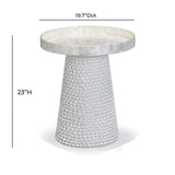 Coast Pearl White Seashell Round Side Table by TOV Furniture at Eve Furniture