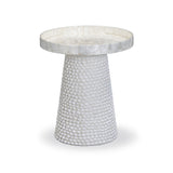 Coast Pearl White Seashell Round Side Table by TOV Furniture at Eve Furniture