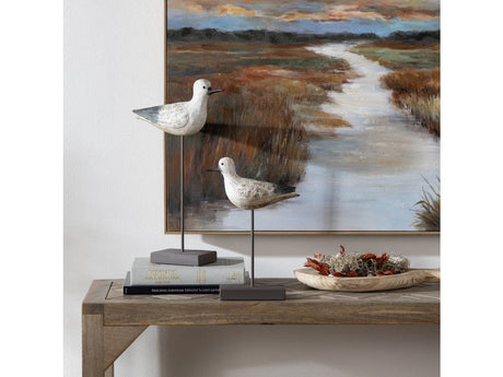 Coastal Bird White Statues by Crestview at Eve Furniture