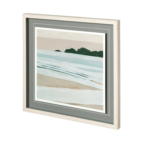 Coastal Lines I by Emma Scarvey a Hand Embellished Textured Framed Art Print Matted under Glass by Mercana at Eve Furniture