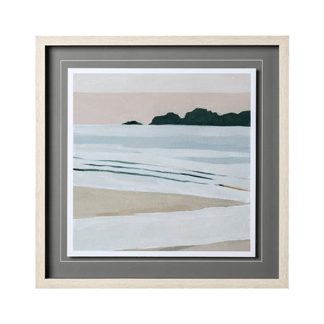 Coastal Lines I by Emma Scarvey a Hand Embellished Textured Framed Art Print Matted under Glass by Mercana at Eve Furniture