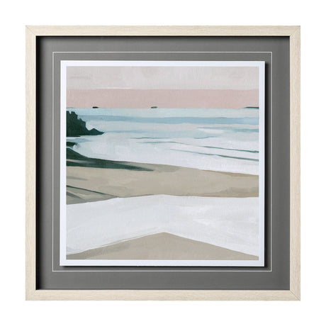 Coastal Lines II by Emma Scarvey a Hand Embellished Textured Framed Art Print Matted under Glass by Mercana at Eve Furniture