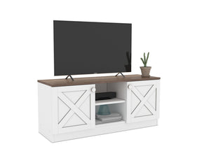 Coastal Tv Stand White - Walnut by Furnia at Eve Furniture