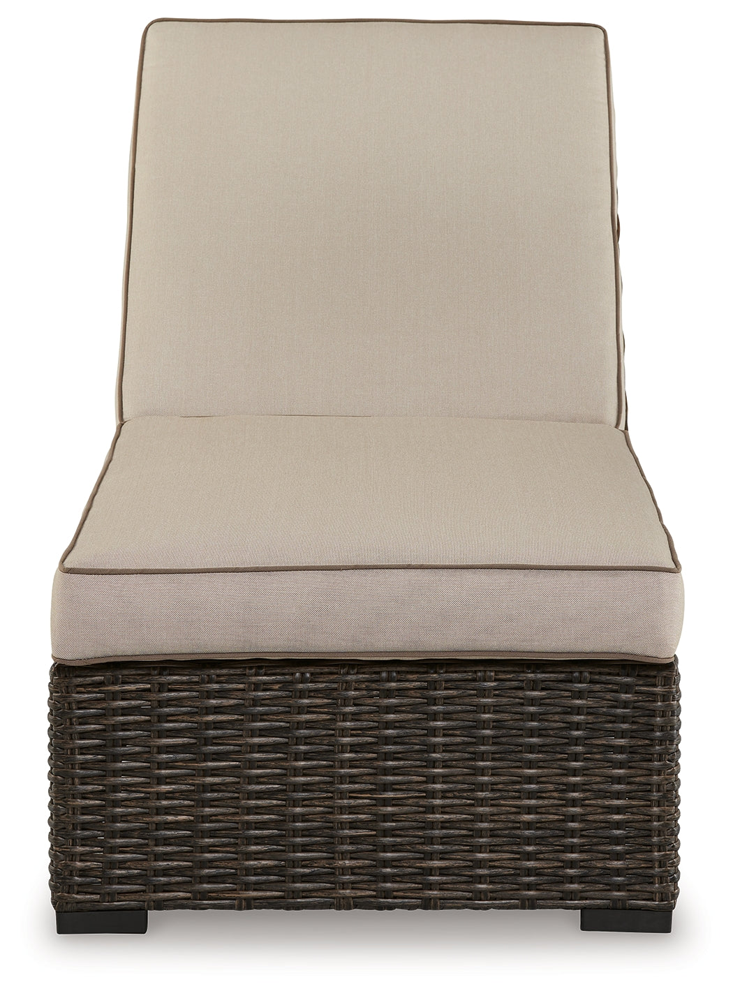 Coastline Bay Brown Outdoor Chaise Lounge with Cushion