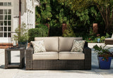 Coastline Bay Brown Outdoor Loveseat with Cushion