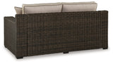 Coastline Bay Brown Outdoor Loveseat with Cushion