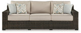 Coastline Bay Brown Outdoor Sofa with Cushion by Ashley at Eve Furniture